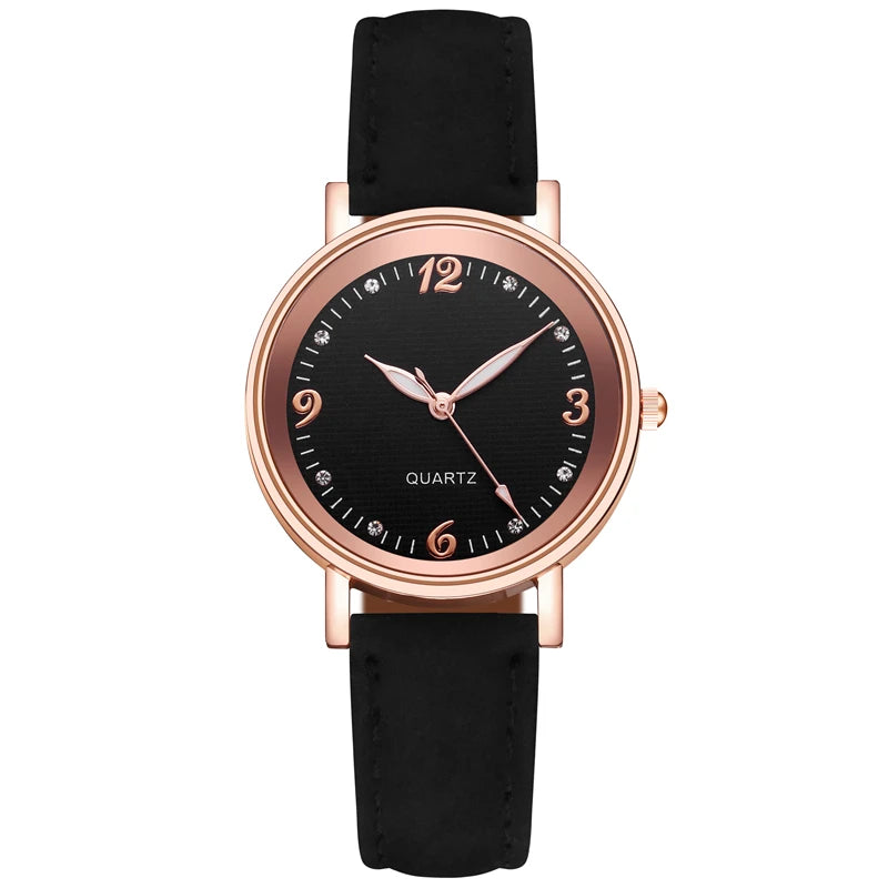 Casual Leather Arabic Dial Women's Watch - Gemsy