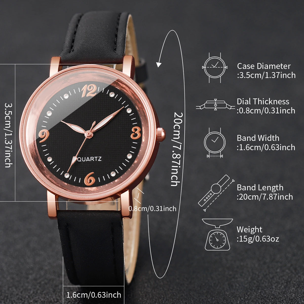 Casual Leather Arabic Dial Women's Watch - Gemsy