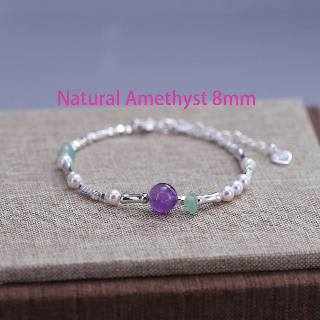 925 Sterling Silver Bead String Bracelet - Gemsy