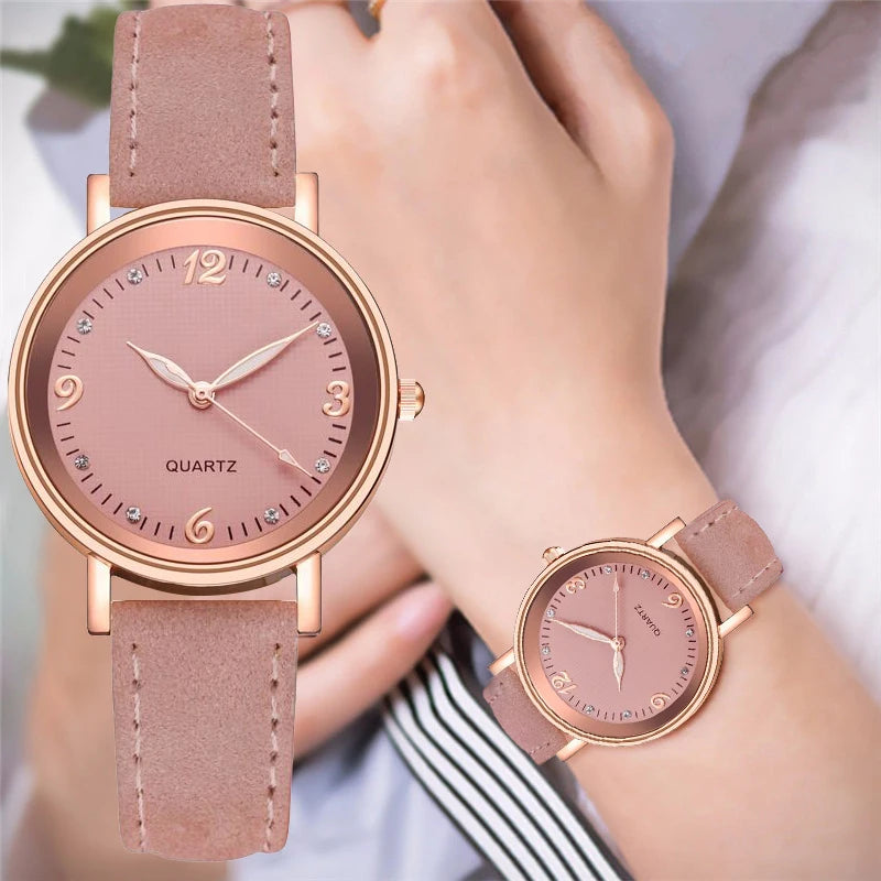 Casual Leather Arabic Dial Women's Watch - Gemsy