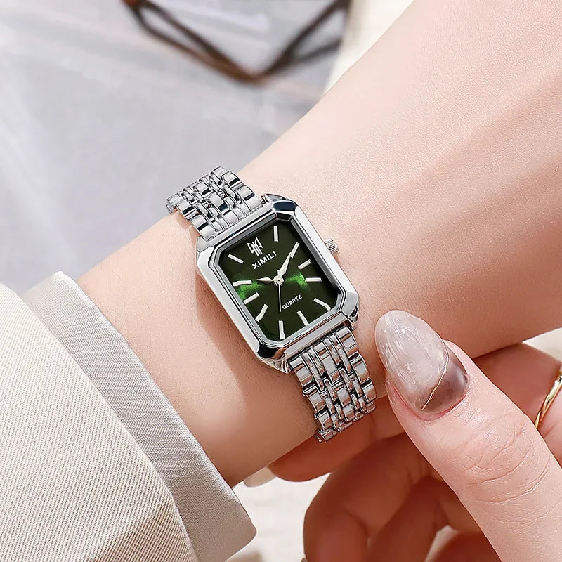 Stainless Steel Luxury Square Quartz Watch - Gemsy