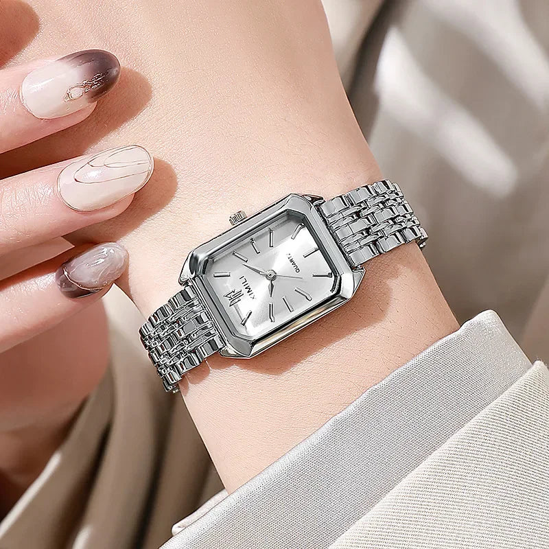 Stainless Steel Luxury Square Quartz Watch - Gemsy
