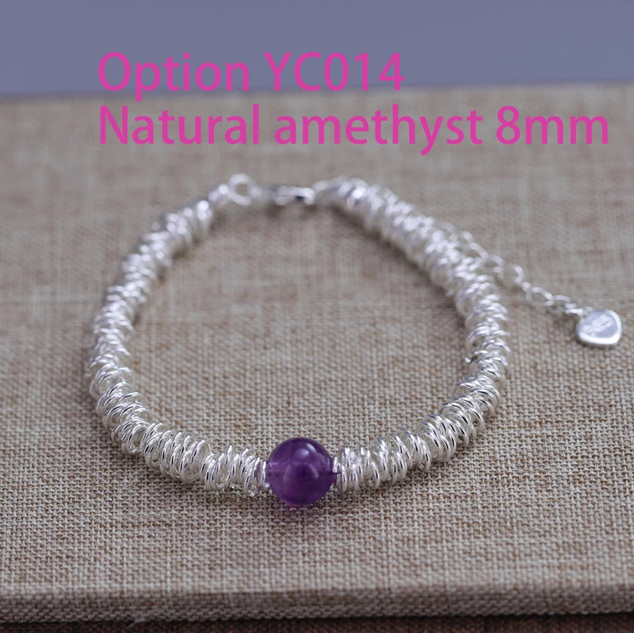 925 Sterling Silver Bead String Bracelet - Gemsy