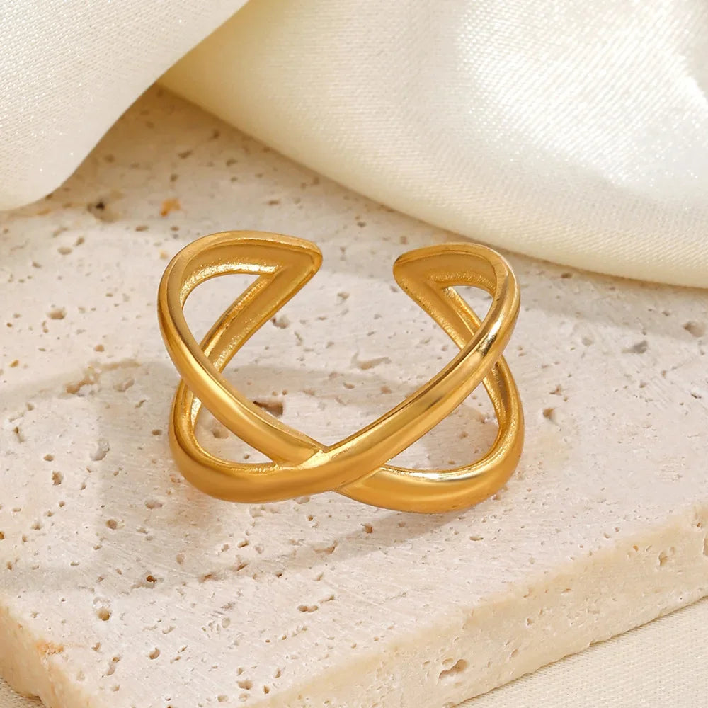 Adjustable Geometric Vintage Wave Rings for Women - Gemsy