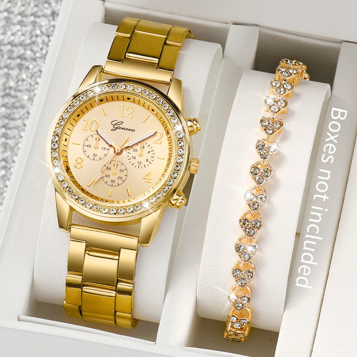Stainless Steel Women Watch & Bracelet - Gemsy