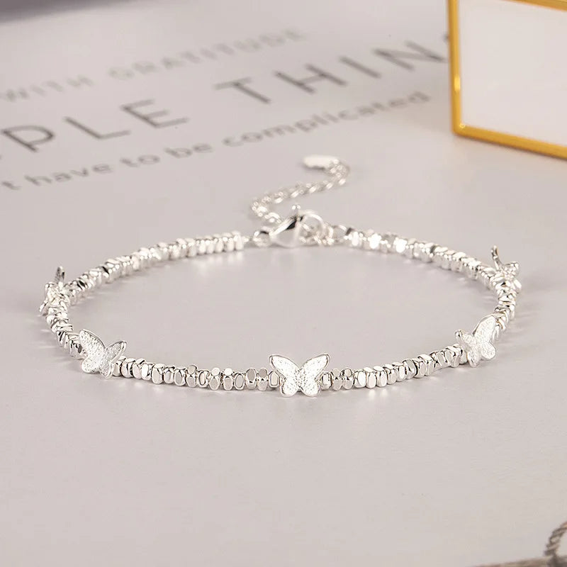 925 Sterling Silver Bead String Bracelet - Gemsy
