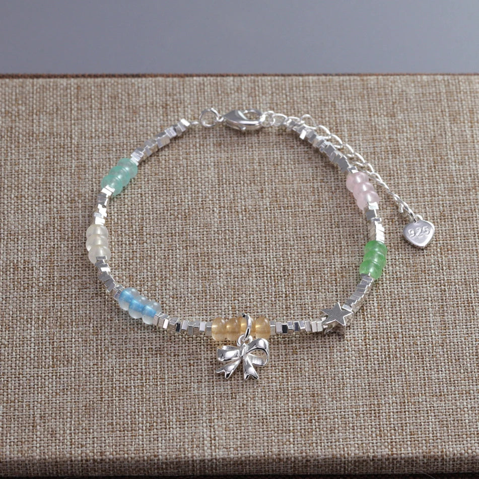 925 Sterling Silver Bead String Bracelet - Gemsy