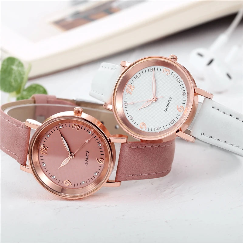 Casual Leather Arabic Dial Women's Watch - Gemsy