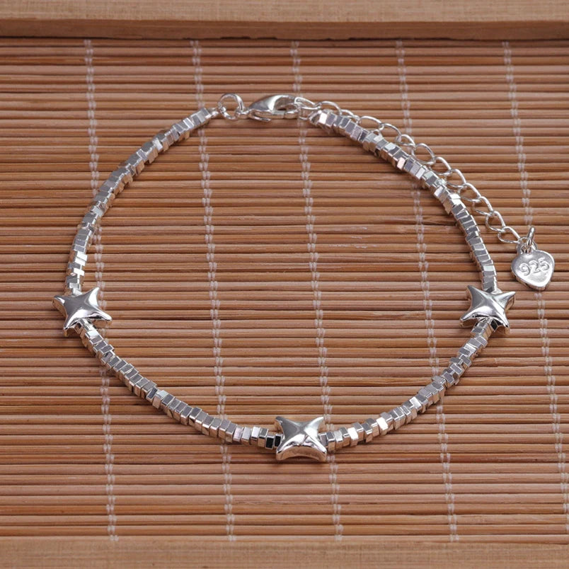 925 Sterling Silver Bead String Bracelet - Gemsy