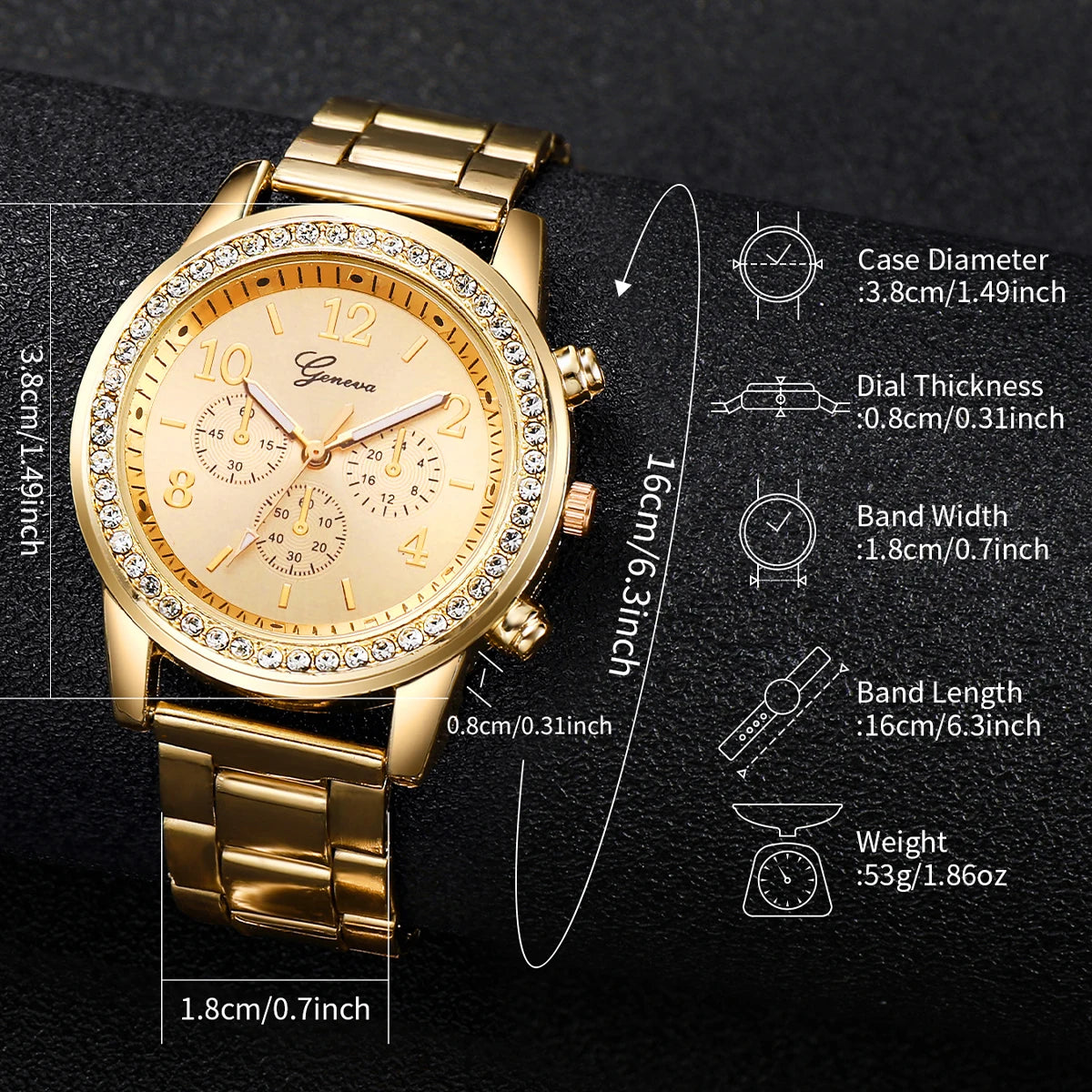 Stainless Steel Women Watch & Bracelet - Gemsy