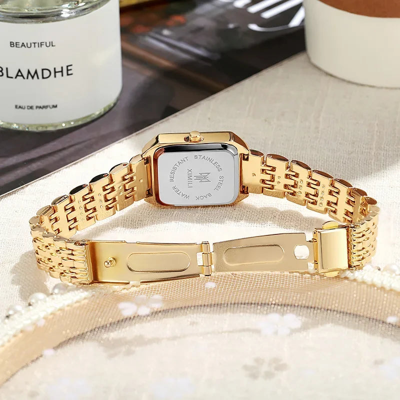 Stainless Steel Luxury Square Quartz Watch - Gemsy