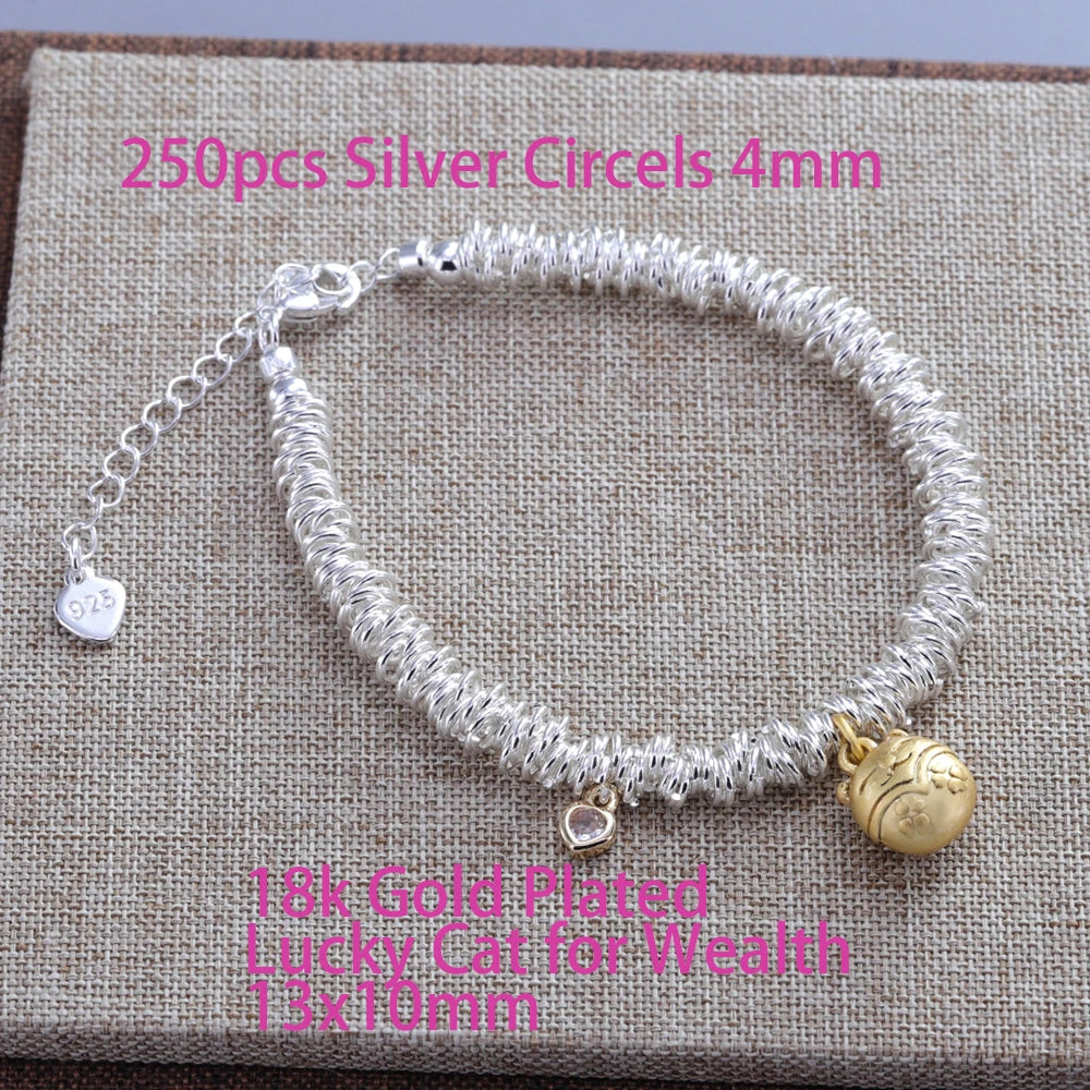 925 Sterling Silver Bead String Bracelet - Gemsy