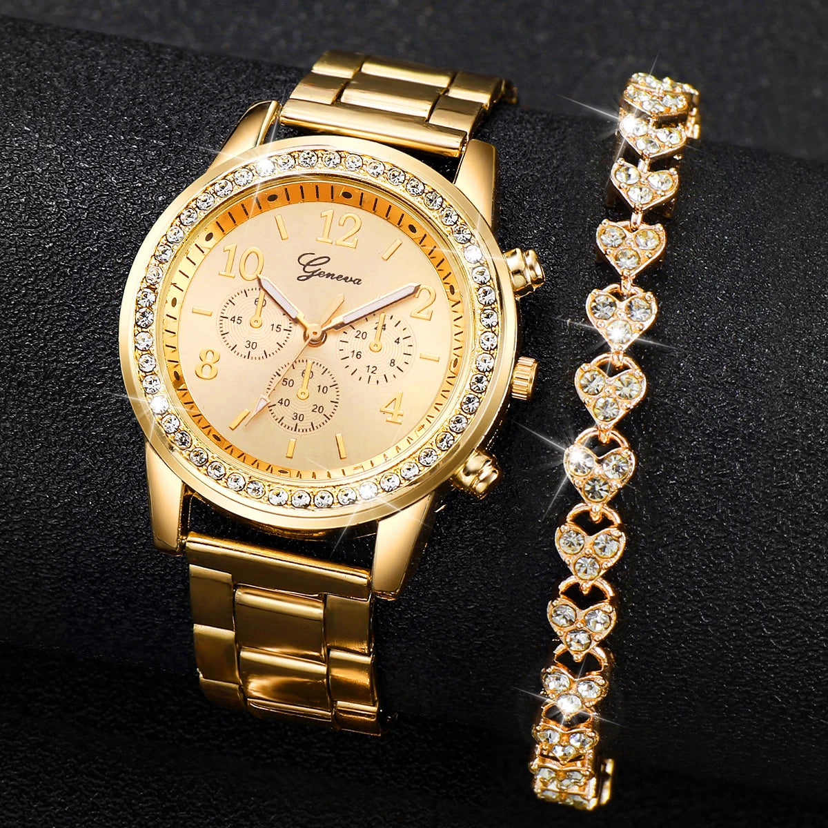 Stainless Steel Women Watch & Bracelet - Gemsy