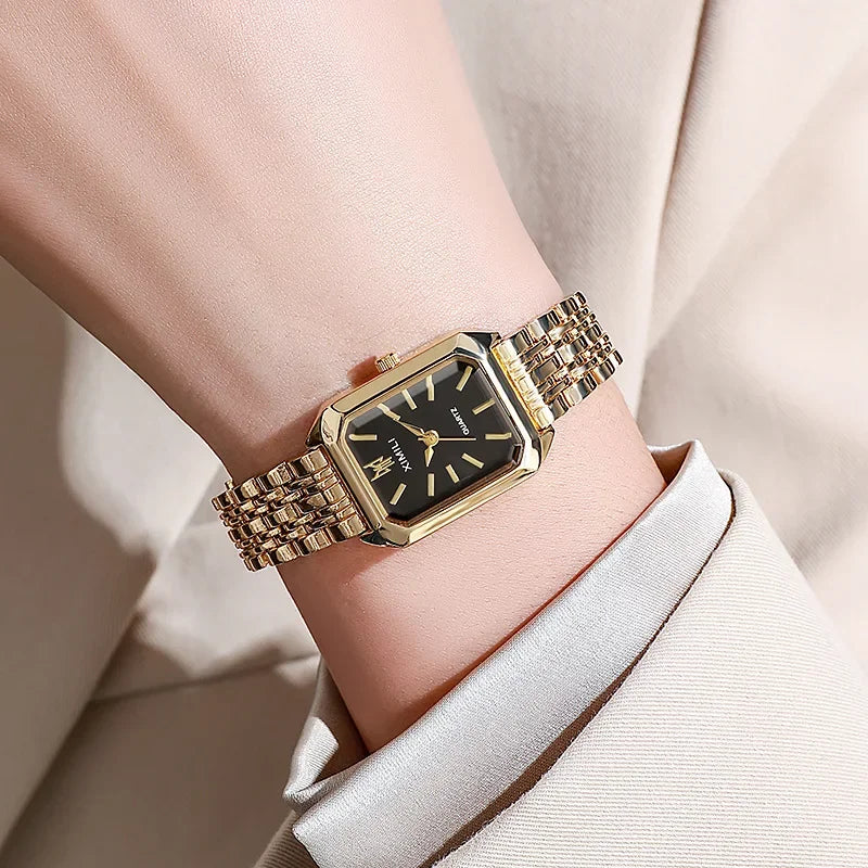Stainless Steel Luxury Square Quartz Watch - Gemsy