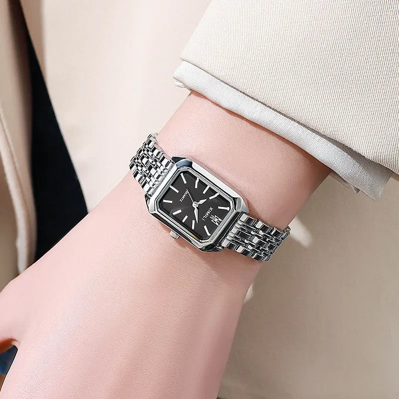 Stainless Steel Luxury Square Quartz Watch - Gemsy