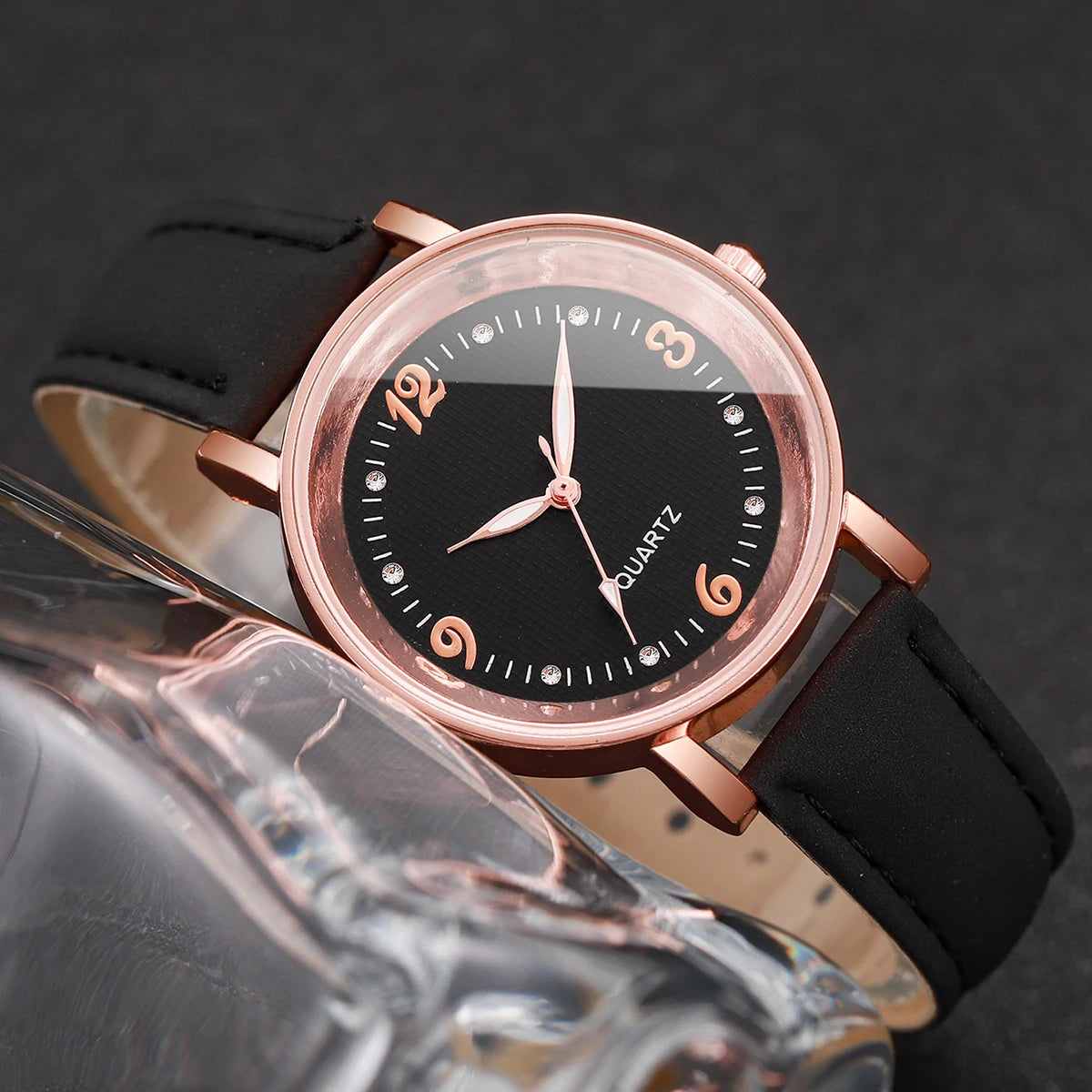 Casual Leather Arabic Dial Women's Watch - Gemsy